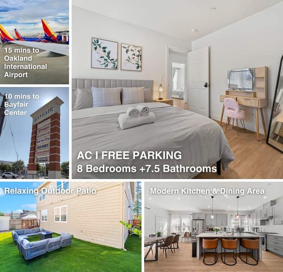 Massive 8BR Home in Hayward with AC/ Free Parking - Image 1