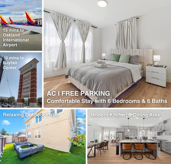 Massive 6BR Home in Hayward, AC/Free Parking - Image 1